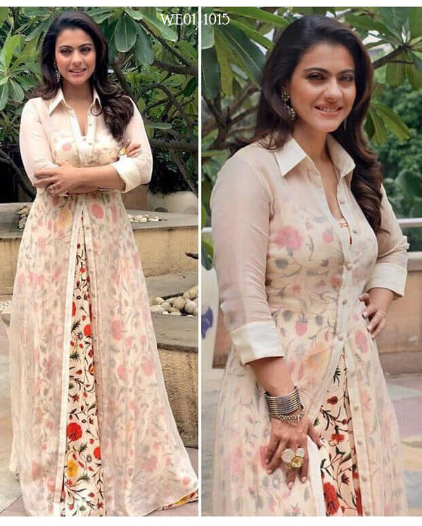 Floral Printed Kurti With Jacket