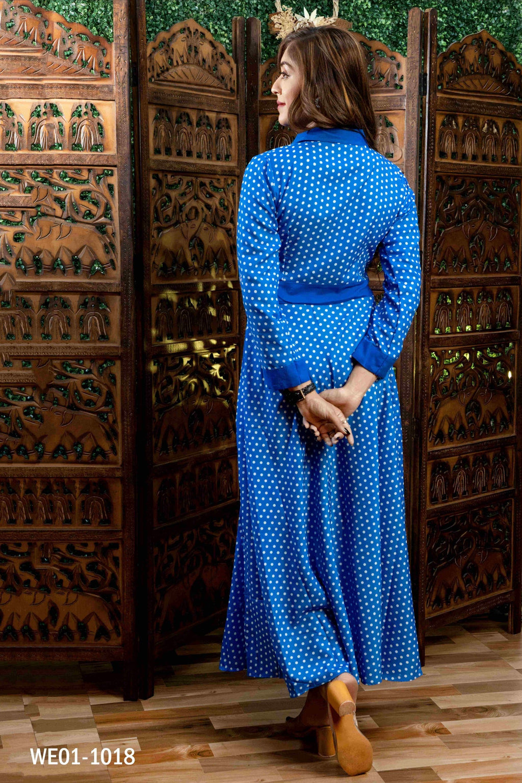Printed Dotted Full sleeve Kurti