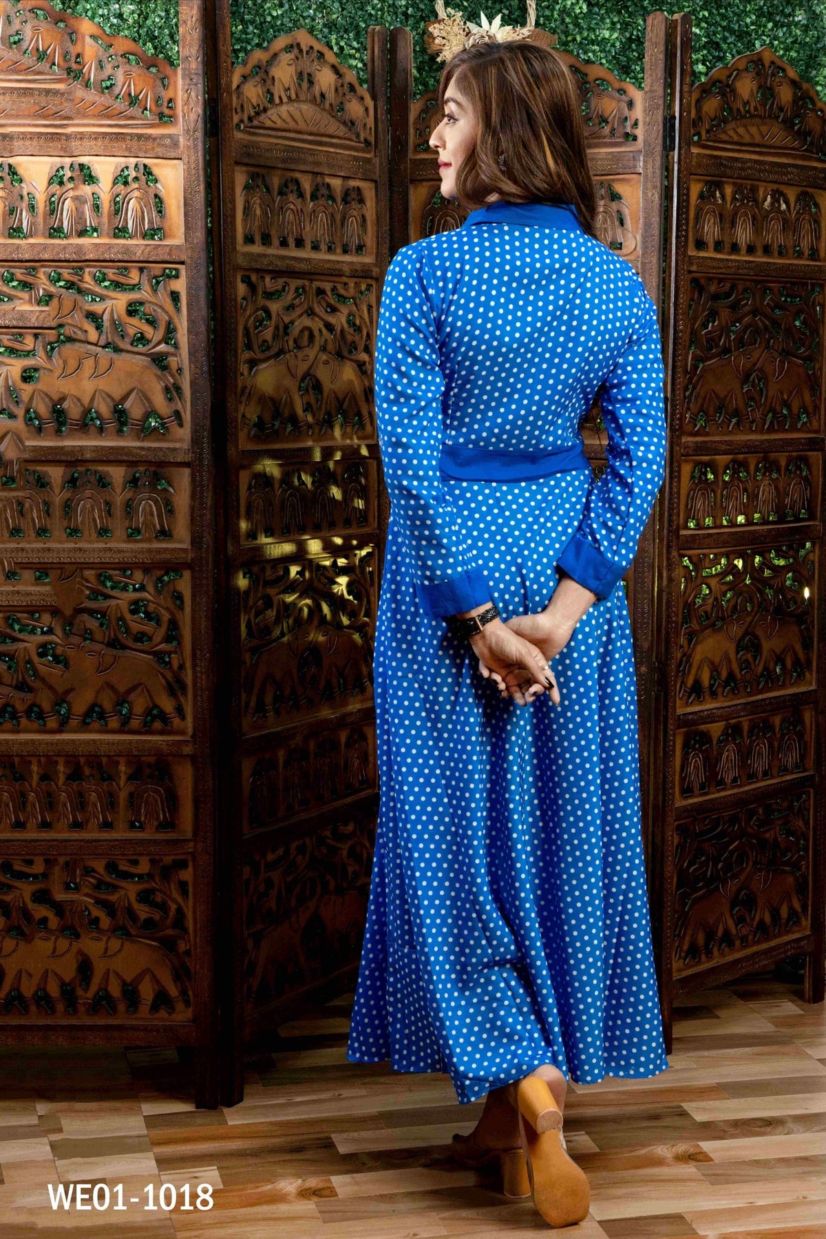 Printed Dotted Full sleeve Kurti