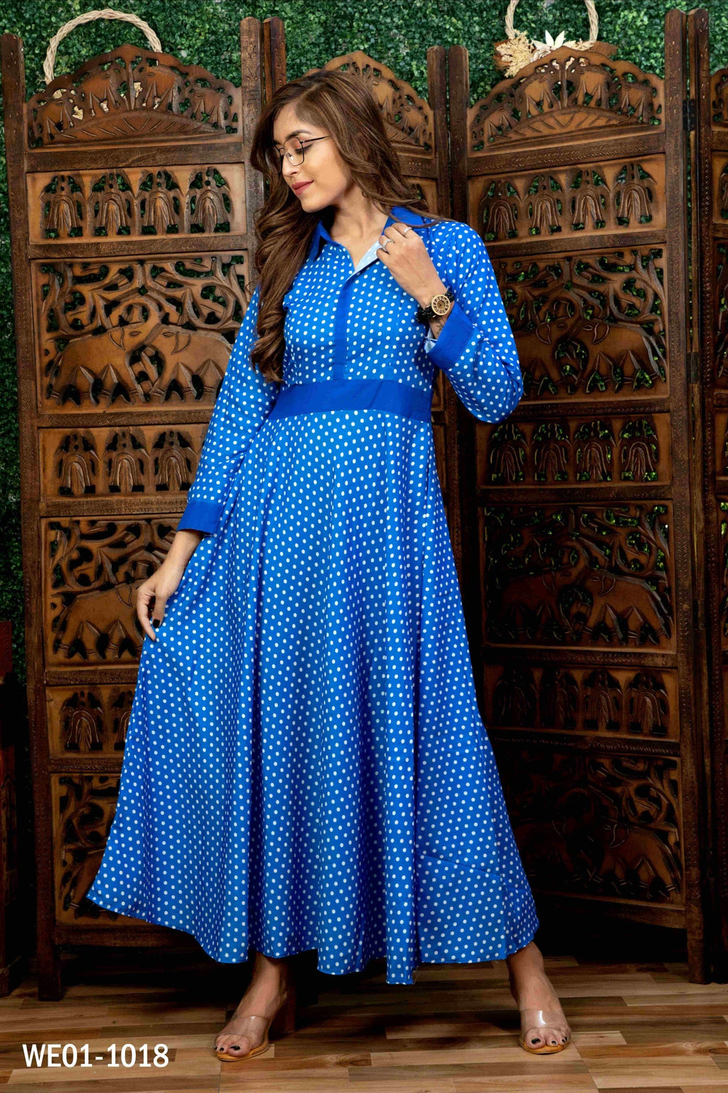 Printed Dotted Full sleeve Kurti