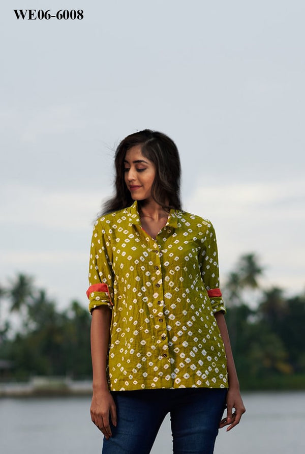 Parrot Bandhani Design Top