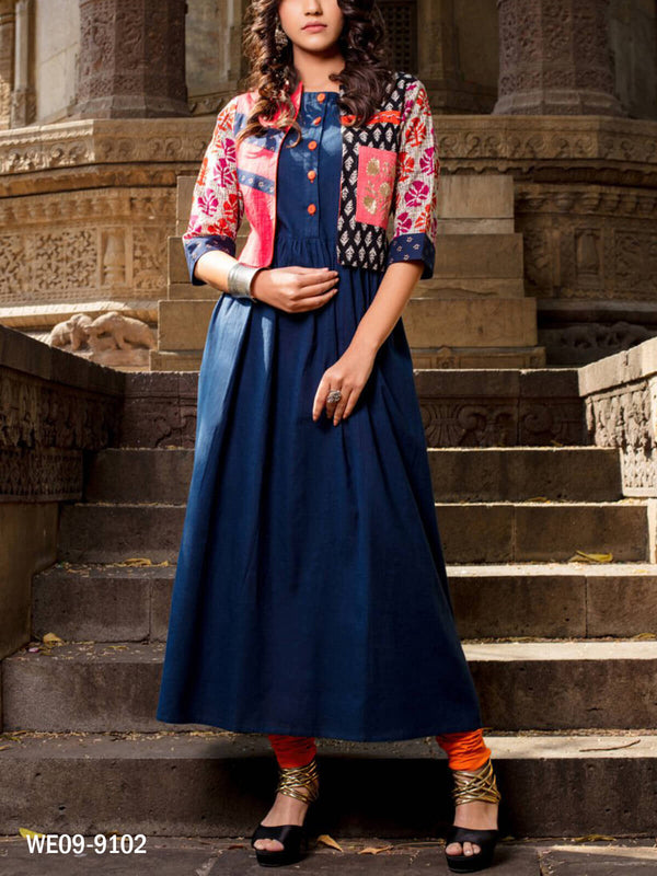 Printed Short Jacket Kurti