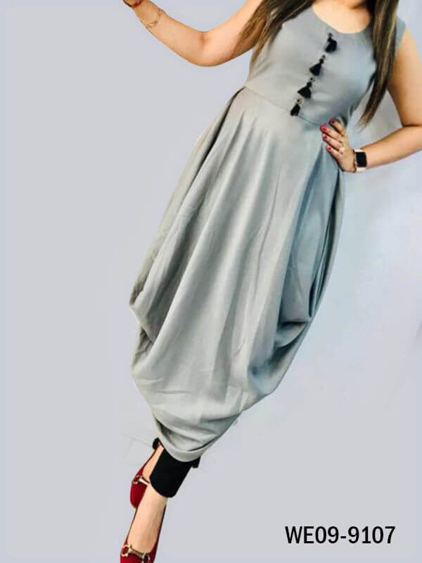 Party Wear Stylish Kurti Wth Printed Jacket