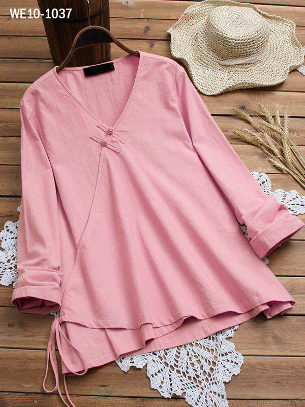 Cross Wrap bandage long sleeve vintage blouse
