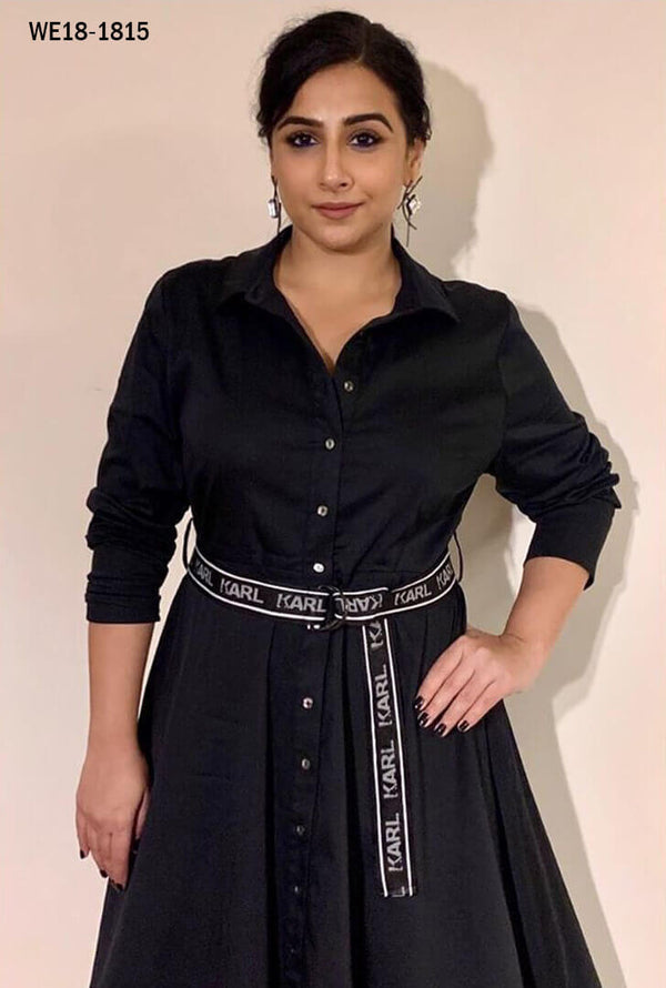 Knee Length Black Fancy Frock