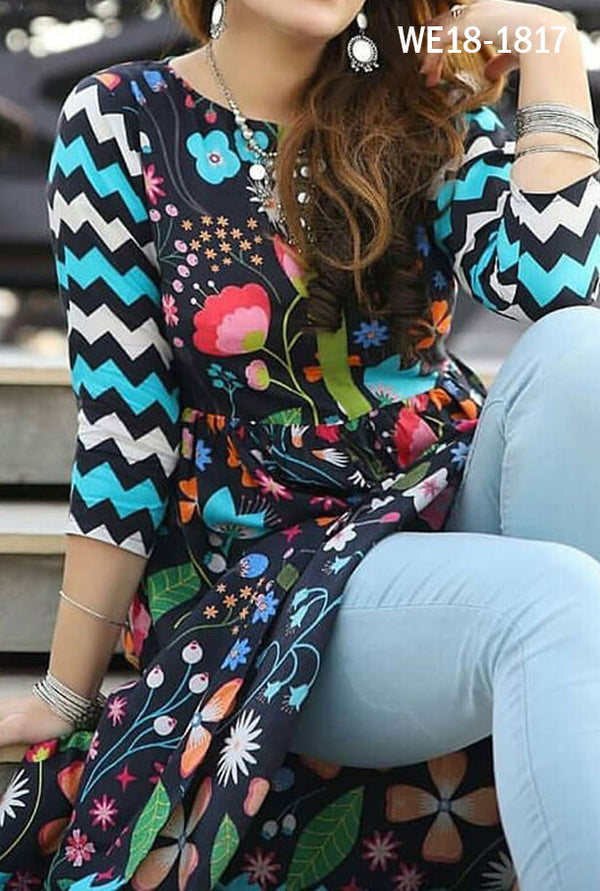 Multi Color With Flower Printed Kurti