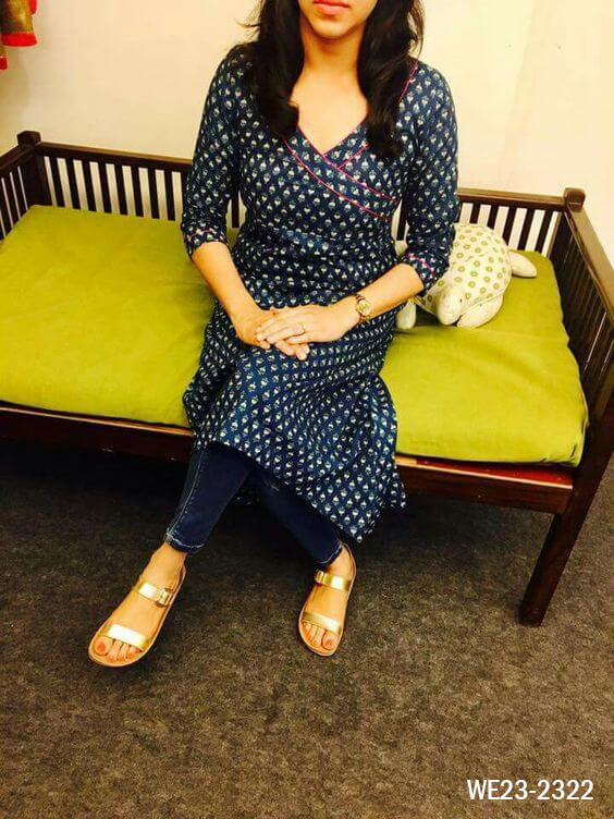 White Dots Printed Kurti