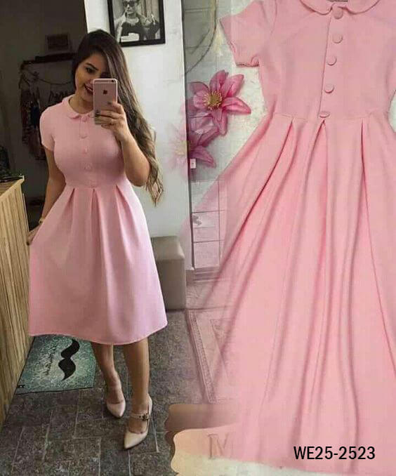 Women Round Collar Princess Retro Dress