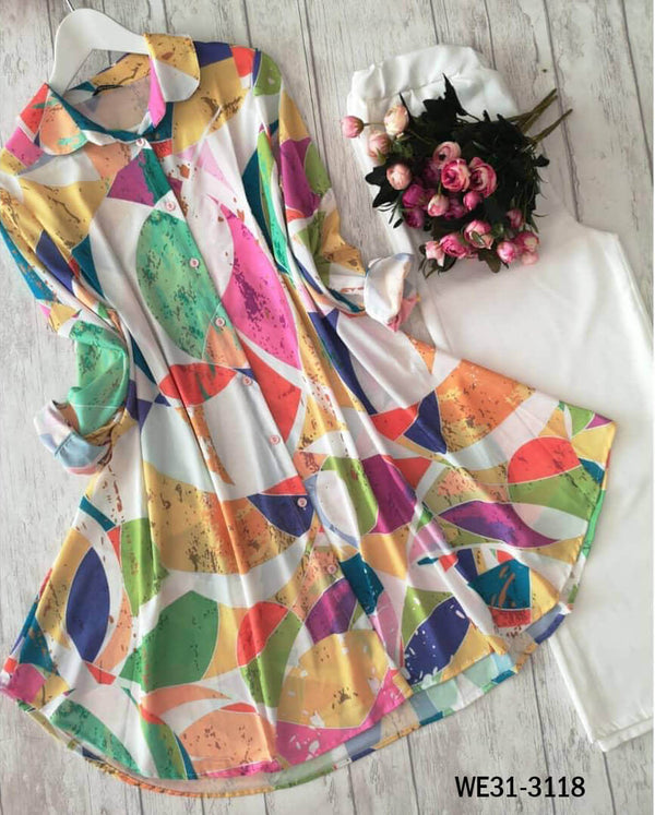 Fancy Printed Shirt With Palazzo