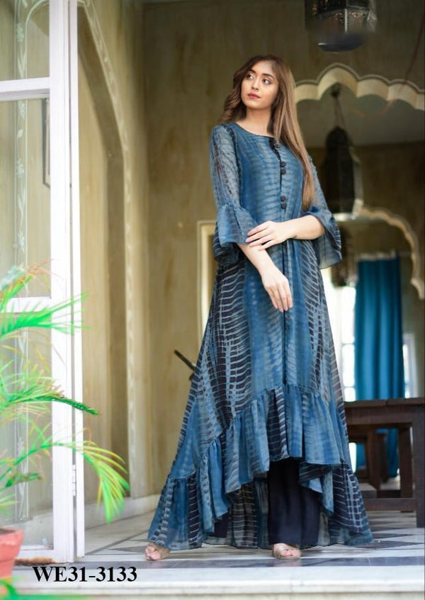 Crop Top With Plazoo And Shrug