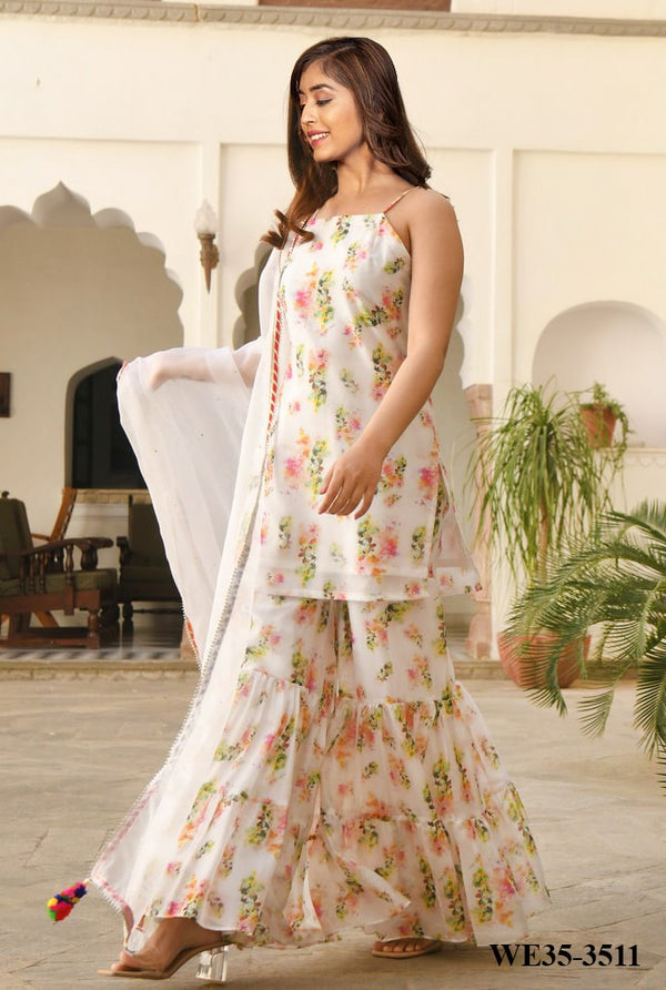 Indian Party Wear Georgette Sharara Suit