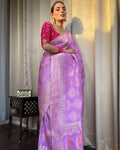 Women's Soft Traditional Durga Pooja Silk Saree With Blouse