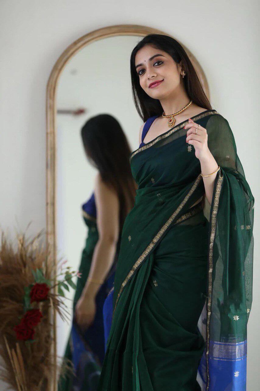 Women's Traditional Saree Soft Silk Saree With Blouse