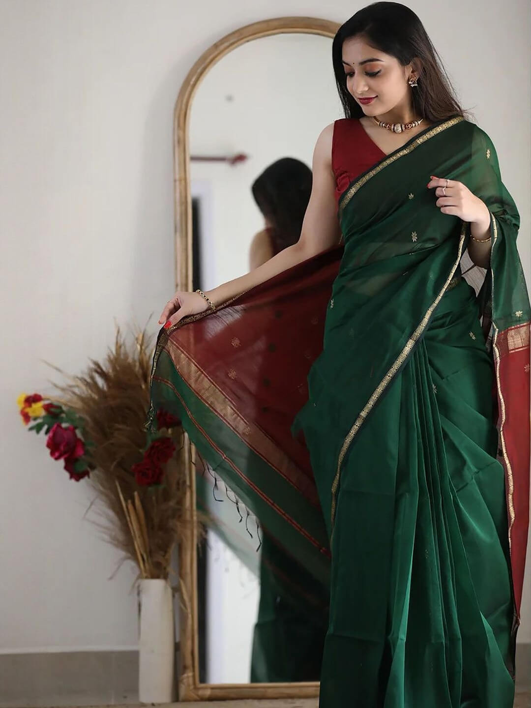 Traditional Saree Soft Silk Saree With Blouse Piece